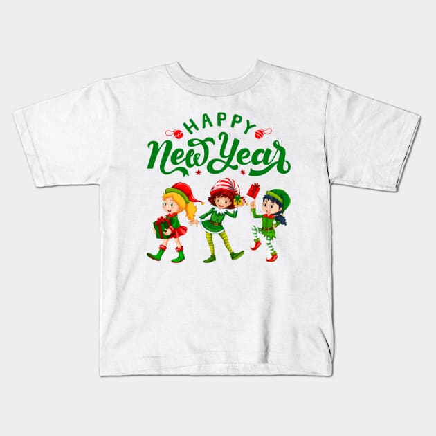 Cheers to New Beginnings: Happy New Year Tee Kids T-Shirt by ArtisticNomi